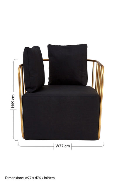 Rosina Black Linen Chair