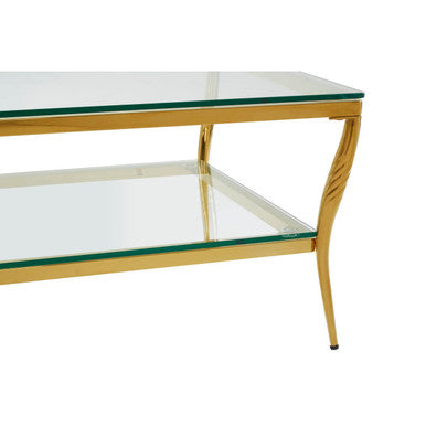 Arezzo Tempered Glass Two Tier Coffee Table