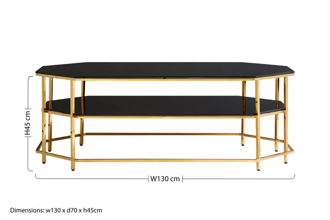 Arezzo Black Tempered Glass Coffee Table - Image 8