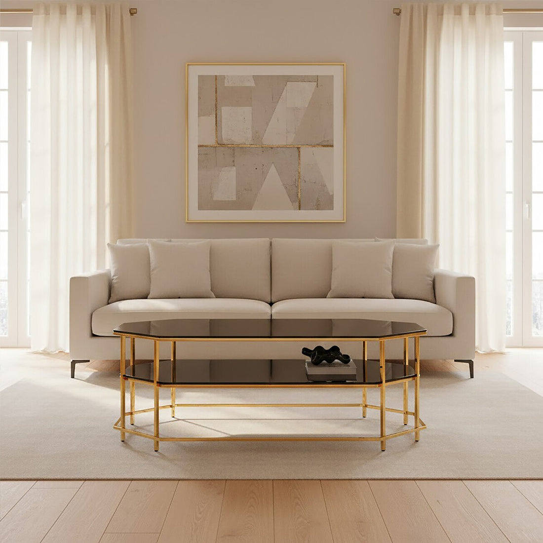 Arezzo Black Tempered Glass Coffee Table