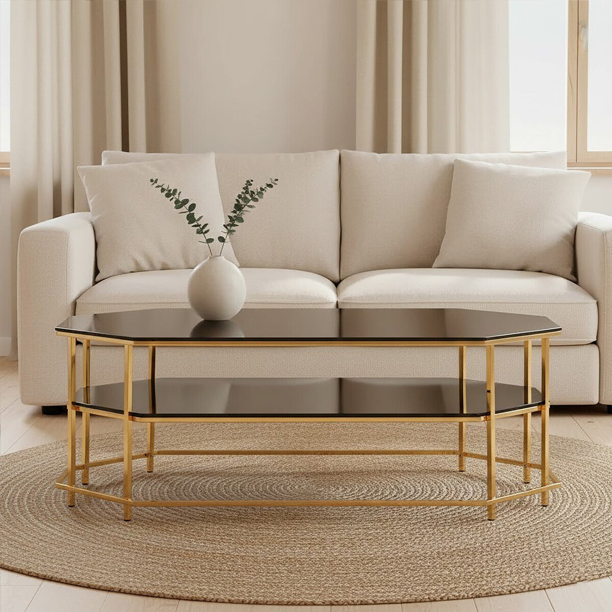 Arezzo Black Tempered Glass Coffee Table