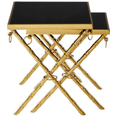 Arezzo Gold and Black Set Of 2 Nesting Tables - Image 5
