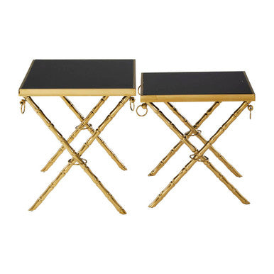 Arezzo Gold and Black Set Of 2 Nesting Tables - Image 7