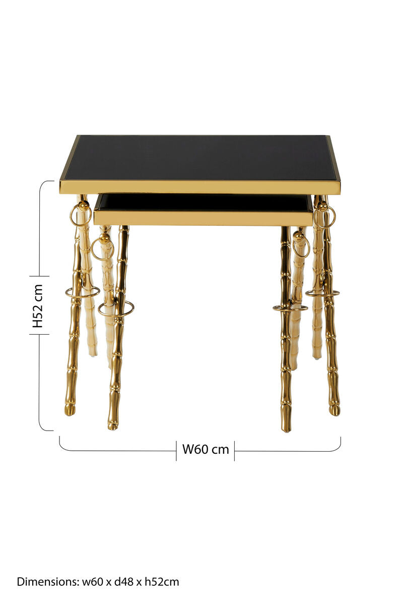 Arezzo Gold and Black Set Of 2 Nesting Tables - Image 10