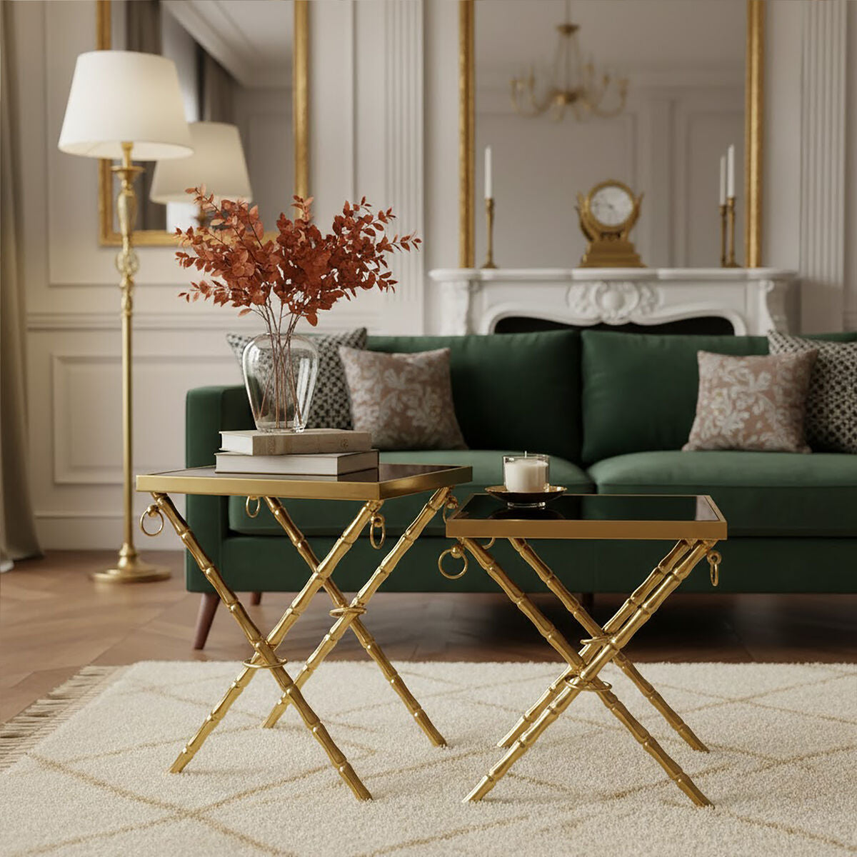 Arezzo Gold and Black Set Of 2 Nesting Tables - Image 3