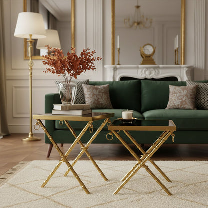 Arezzo Gold and Black Set Of 2 Nesting Tables - Image 3