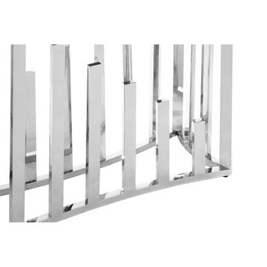 Eliza Silver Console Table With Black Glass Top - Image 6