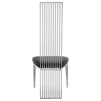Eliza Silver Finish High Back Dining Chair - Image 5
