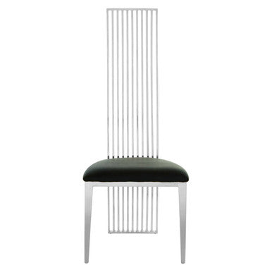 Modern chair with black seat and white frame on a white background