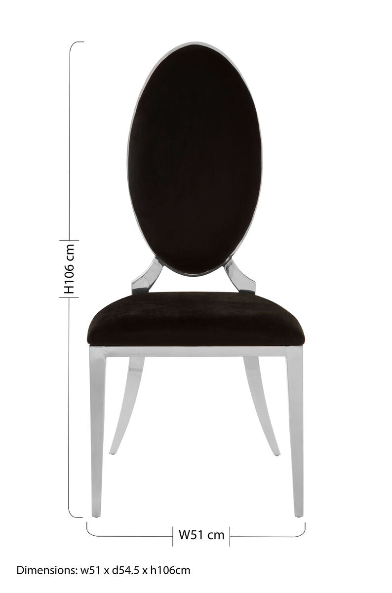 Eliza Black Velvet Dining Chair - Image 8