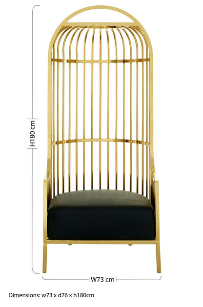 Eliza Gold Finish Dome Cage Chair