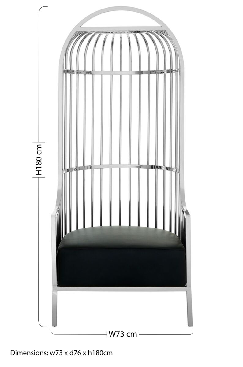 Eliza Silver Finish Dome Cage Chair - Image 13