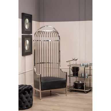 Eliza Silver Finish Dome Cage Chair