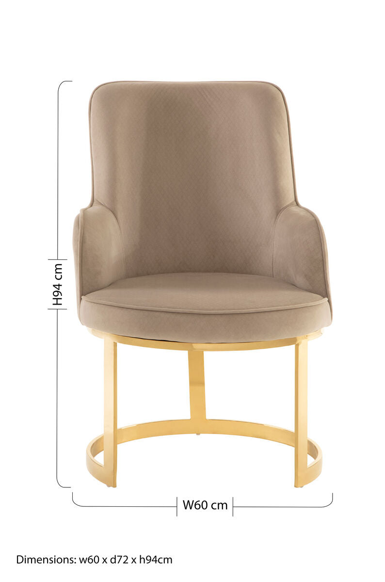 Eliza Beige Velvet Dining Chair