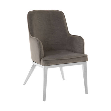 Eliza Grey Velvet Dining Chair With Silver Finish Legs - Image 5