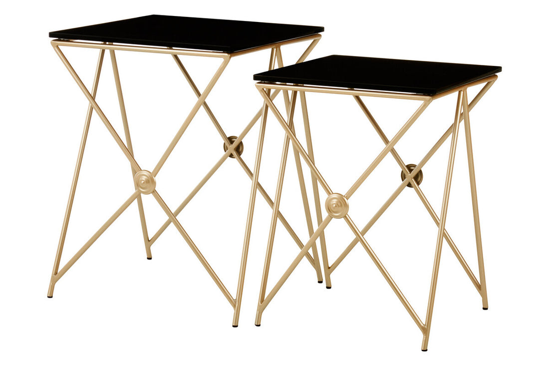 Monroe Gold Finish Side Tables