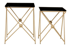 Monroe Gold Finish Side Tables