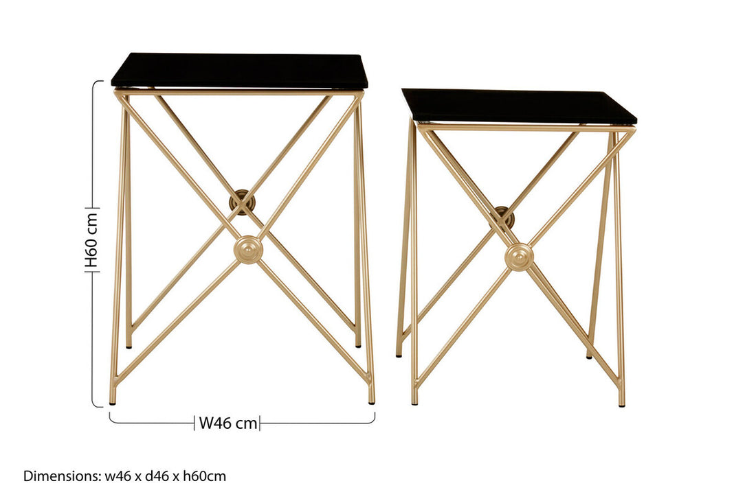 Monroe Gold Finish Side Tables