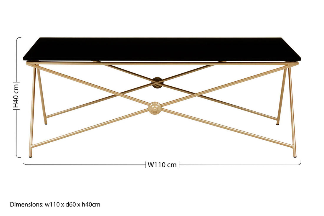 Monroe Gold Finish Coffee Table