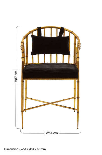 Monroe Gold Frame Accent Armchair