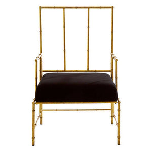 Monroe Gold and Black Velvet Accent Chair