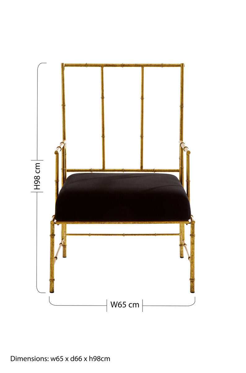 Monroe Gold and Black Velvet Accent Chair - Image 9