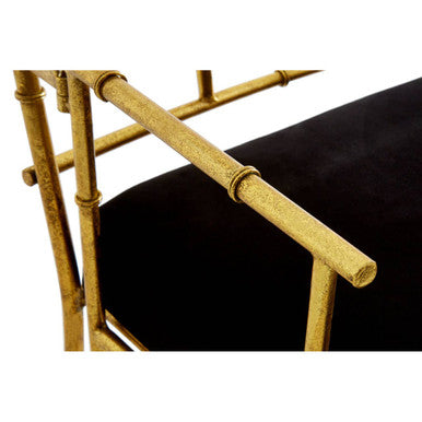 Monroe Gold and Black Velvet Accent Chair - Image 7
