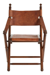 Inca Brown Genuine Leather Folding Chair