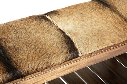 Inca Brown Goat Hide Bench - Image 5
