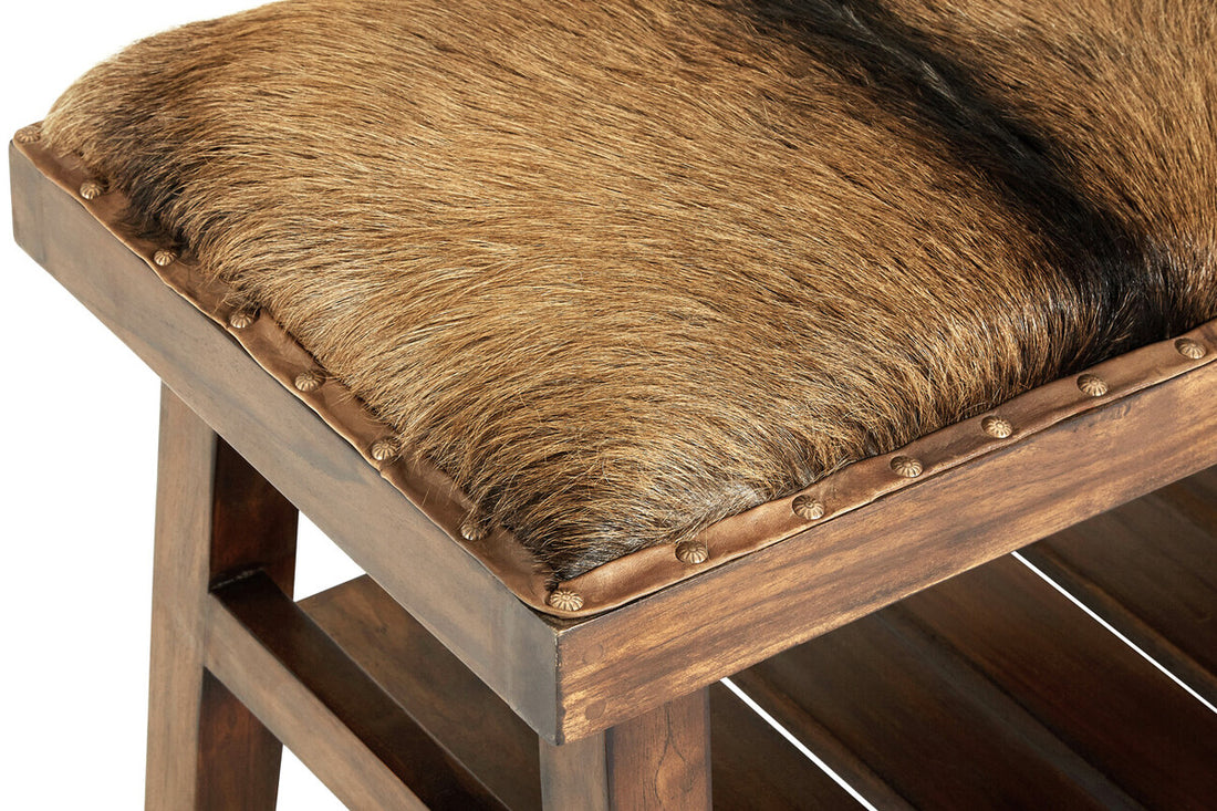 Inca Brown Goat Hide Bench - Image 6