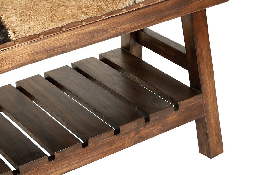 Inca Brown Goat Hide Bench - Image 7