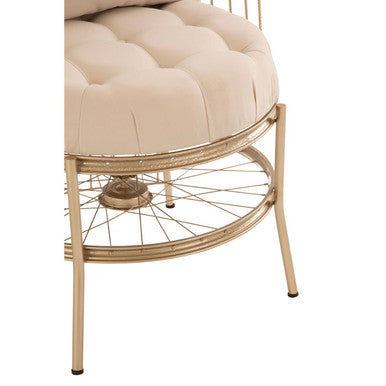 Mantis Champagne Gold Finish Wheel Design Chair - Image 8