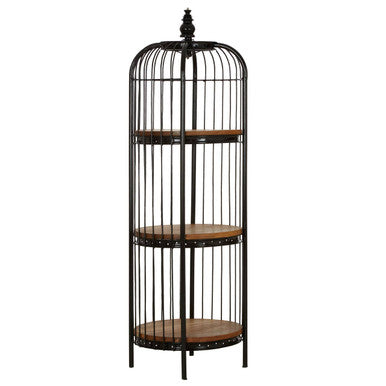 Mantis Medium 3 Tier Black Birdcage Shelf Unit