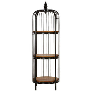 Mantis Medium 3 Tier Black Birdcage Shelf Unit