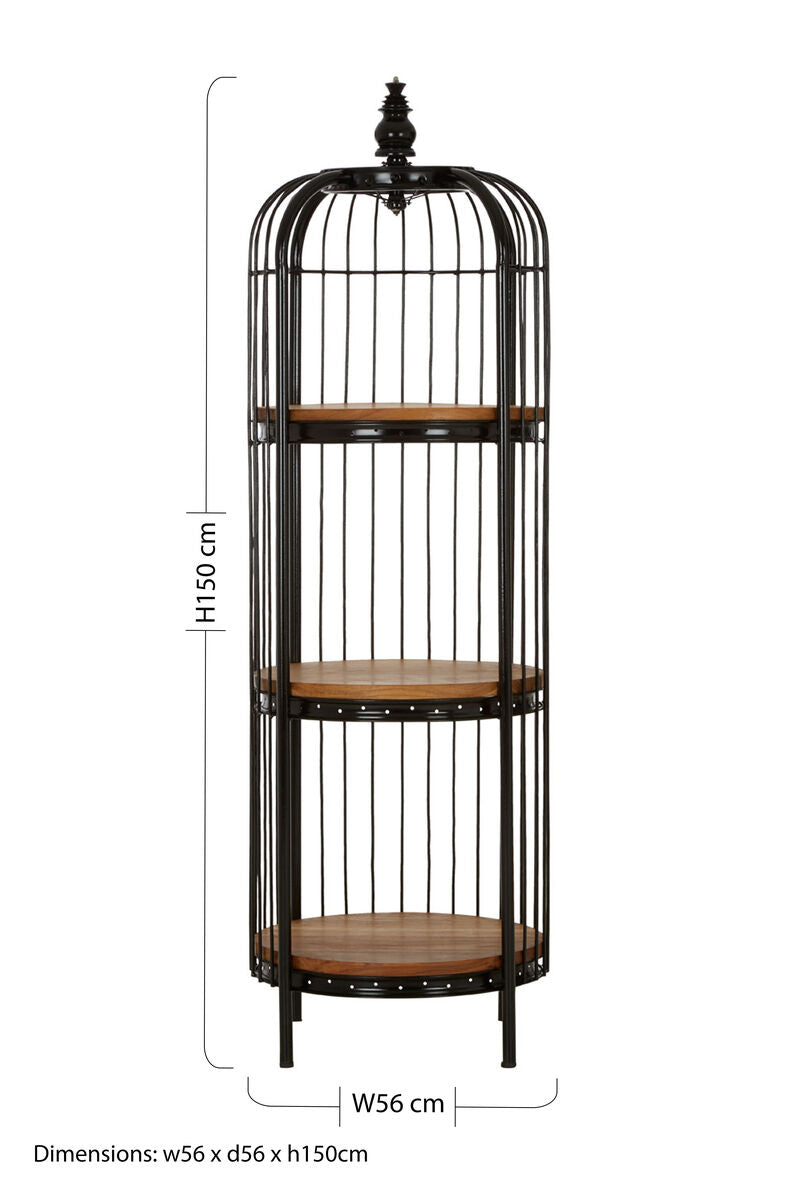 Mantis Medium 3 Tier Black Birdcage Shelf Unit - Image 8