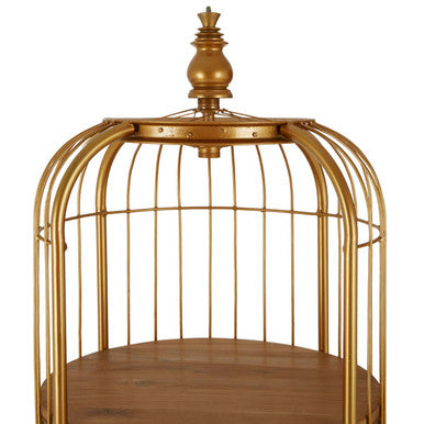 Mantis Medium Gold Finish Birdcage Shelf Unit