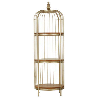 Mantis 3 Tier Champagne Gold Birdcage Shelf Unit