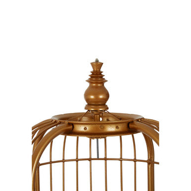 Mantis Small 3 Tier Gold Finish Birdcage Shelf Unit - Image 4