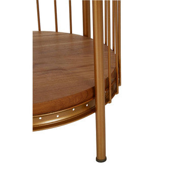 Mantis Small 3 Tier Gold Finish Birdcage Shelf Unit - Image 6