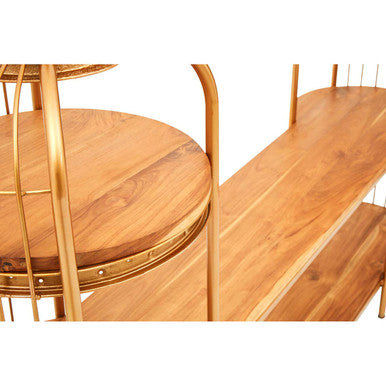 Mantis Long Gold Finish Birdcage Shelf Unit - Image 5