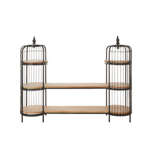 Mantis Black Finish Double Birdcage Wide Shelf Unit