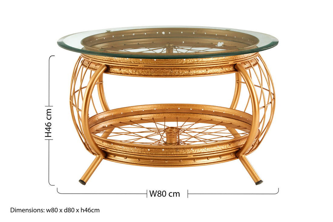 Mantis Gold Finish Coffee Table - Image 7