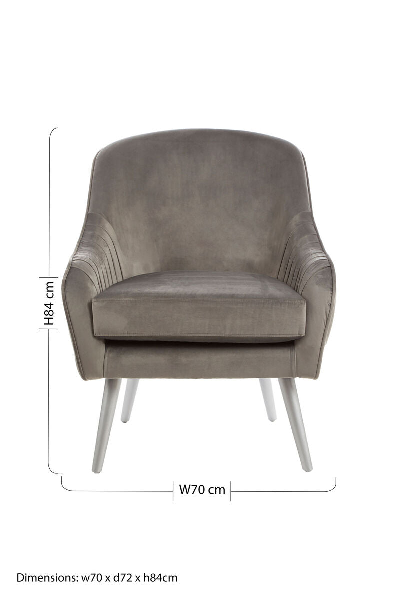 Louxor Grey Velvet Chair
