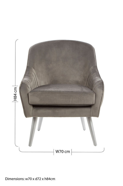 Louxor Grey Velvet Chair
