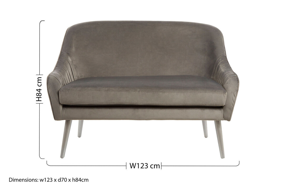Louxor Grey Velvet Sofa