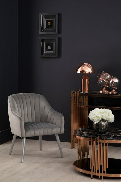 Louxor Grey Fabric Armchair