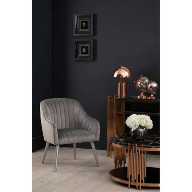 Louxor Grey Fabric Armchair