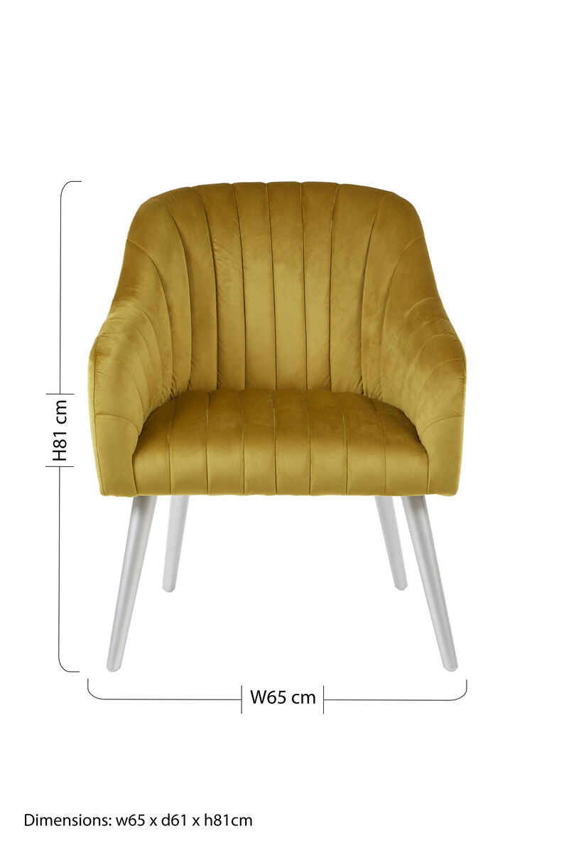 Louxor Mustard Fabric Armchair