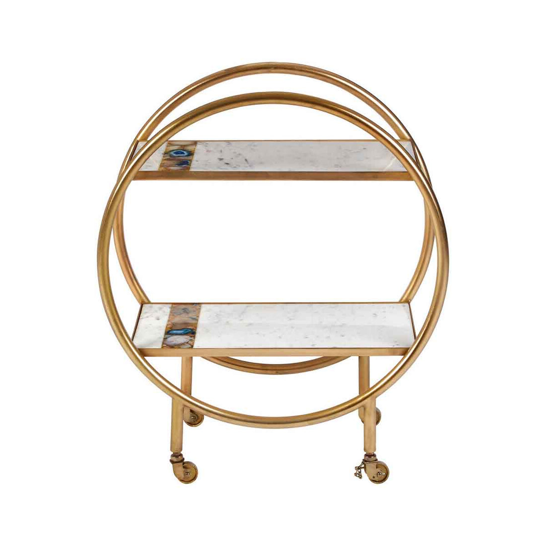Vizzini 2 Tier Gold Finish Bar Trolley