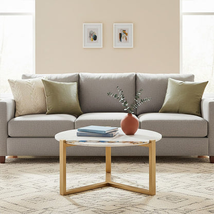 Vizzini Agate Marble Top Round Coffee Table